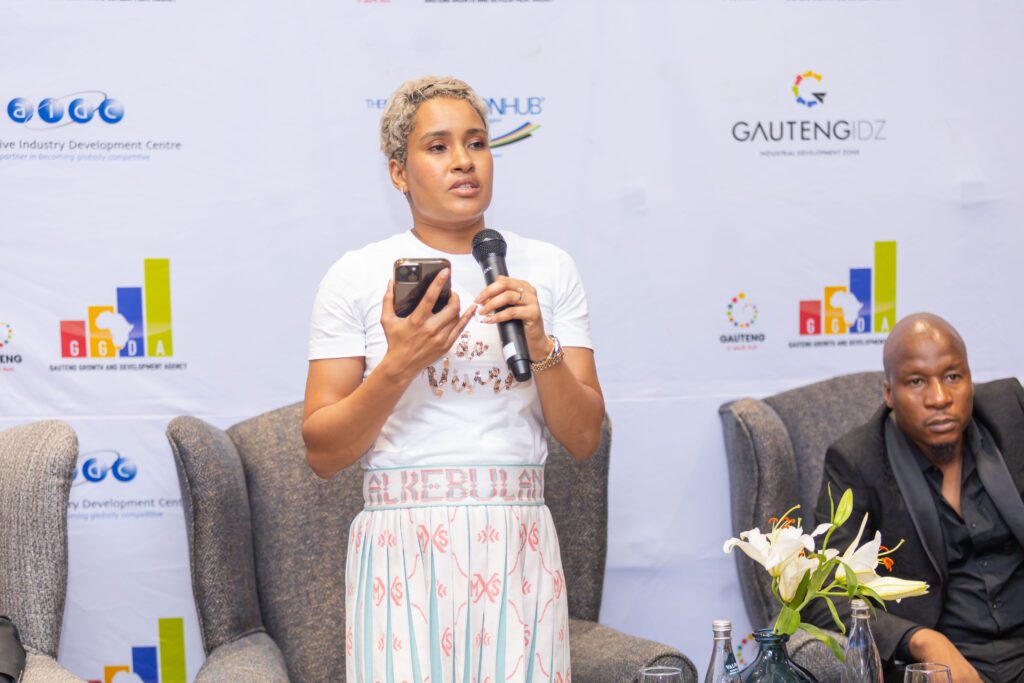 Tasneem Motara, Gauteng MEC for economic development, addresses the media